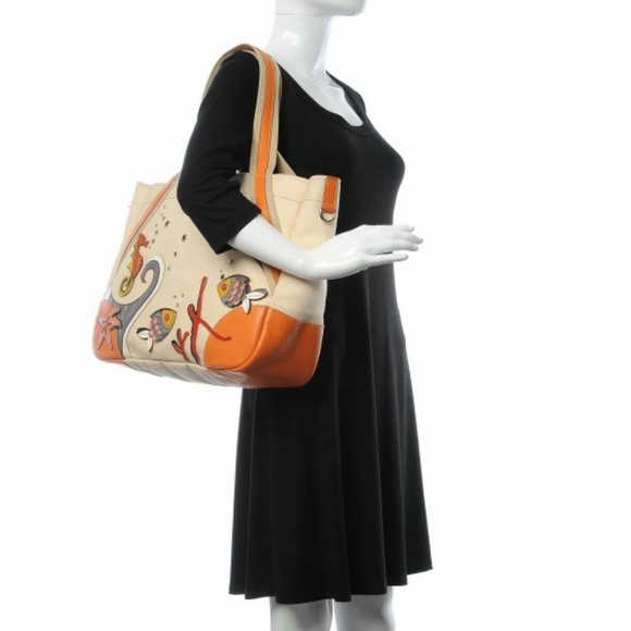 PRADA ULTRA RARE Vitello Daino Ocean Tote Grezzo Orange Authentic - Picture 11 of 12